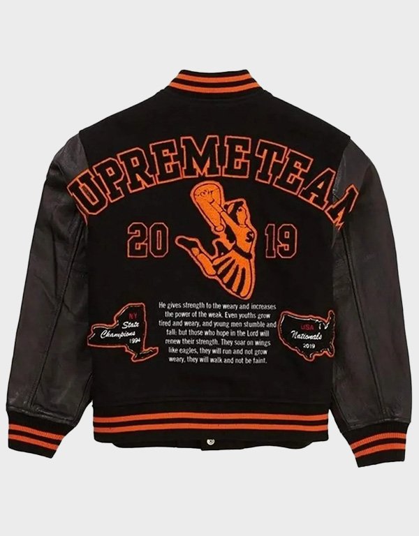 supreme team s black varsity jacket supreme team s black varsity jacket