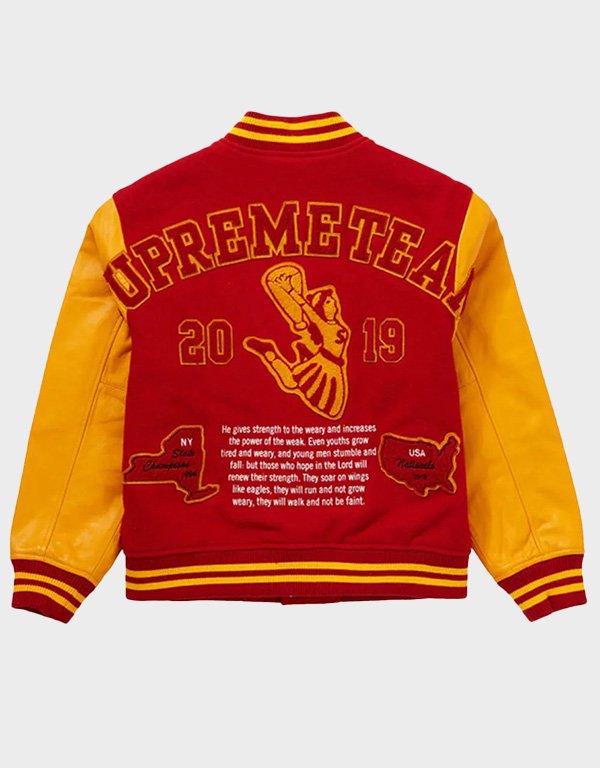 supreme team s letterman red jacket supreme team s letterman red jacket