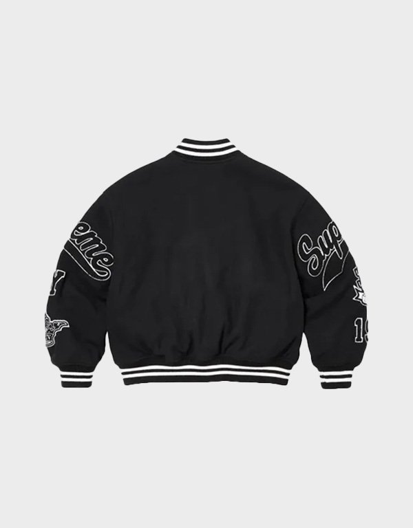 supreme veritas varsity black jacket supreme veritas varsity black jacket