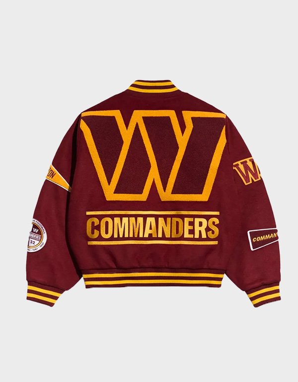 washington commanders-pennant-burgundy varsity wool jacket washington commanders pennant burgundy varsity wool jacket