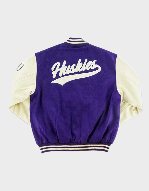 washington huskies melton purple and white varsity jacket washington huskies melton purple and white varsity jacket
